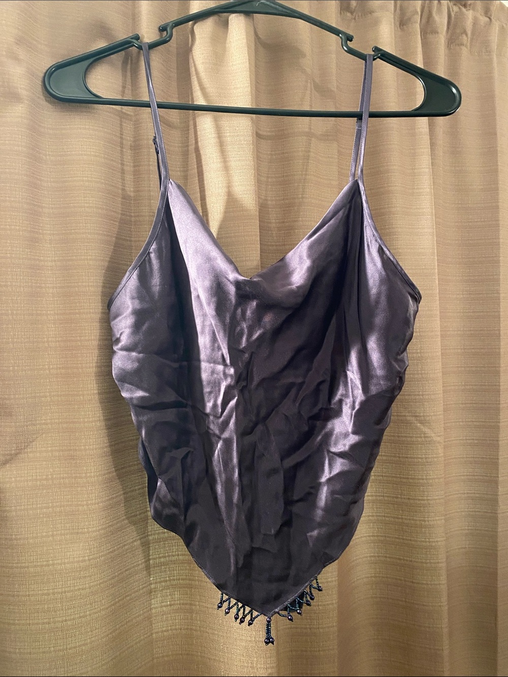 Victoria’s Secret Satin-Like Top/Swim Coverup with Peacock Beads